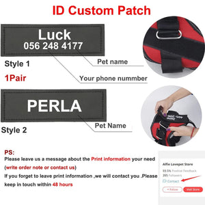 Dog Harness No Pull Reflective Breathable Pet Harness With Name For Dogs Custom Patch Adjustable Outdoor Walking Dog Supplies