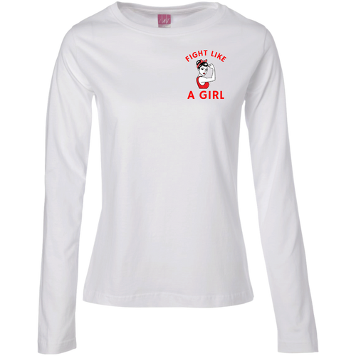 Cancer Girl Power Ladies' LS Cotton T-Shirt