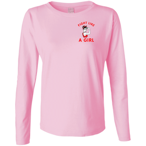 Cancer Girl Power Ladies' LS Cotton T-Shirt
