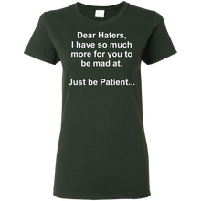 Load image into Gallery viewer, Haters White Text Ladies&#39; 5.3 oz. T-Shirt