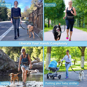 Hands-Free Running Dog Leash Nylon Pet Products Dogs Harness Collar Jogging Lead Adjustable Waist Leashes Traction Belt Rope