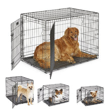 Load image into Gallery viewer, MidWest Homes For Pets Double Door Folding Metal Dog Crate Medium Toy XS XL Intermediate Large Dog Cage ( 24&quot; 30&quot; 36&quot; 42&quot; 48&quot; )