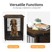 Load image into Gallery viewer, BingoPaw Wooden Dog Crate with Double Doors Removable Tray Pet Cage House Playpen Furniture Kennel End Side Table