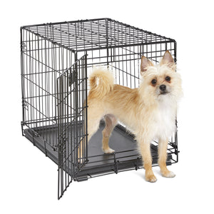 MidWest Homes For Pets Double Door Folding Metal Dog Crate Medium Toy XS XL Intermediate Large Dog Cage ( 24&quot; 30&quot; 36&quot; 42&quot; 48&quot; )