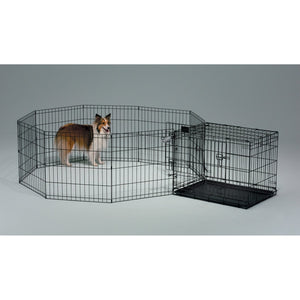 MidWest Homes For Pets Double Door Folding Metal Dog Crate Medium Toy XS XL Intermediate Large Dog Cage ( 24&quot; 30&quot; 36&quot; 42&quot; 48&quot; )