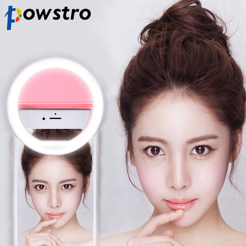 Selfie Portable Flash Led Camera Phone Photography Ring Light Enhancing Photography for iPhone Samsung Pink
