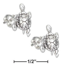 Load image into Gallery viewer, Sterling Silver Mini Turtle Earrings on Stainless Steel Posts and Nuts