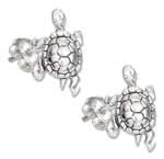 Sterling Silver Mini Turtle Earrings on Stainless Steel Posts and Nuts